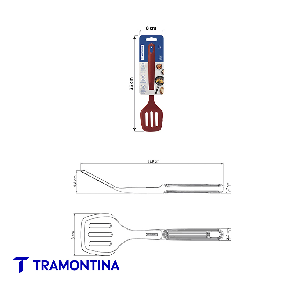 Espátula Abierta Softta en Silicona Rojo - Tramontina - Imagen 2