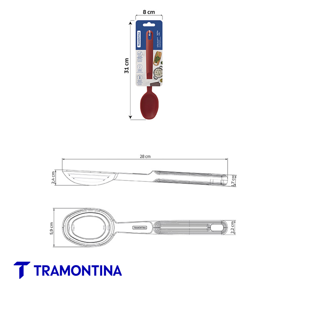 Cuchara para Servir de Silicona Softta Rojo - Tramontina - Imagen 3