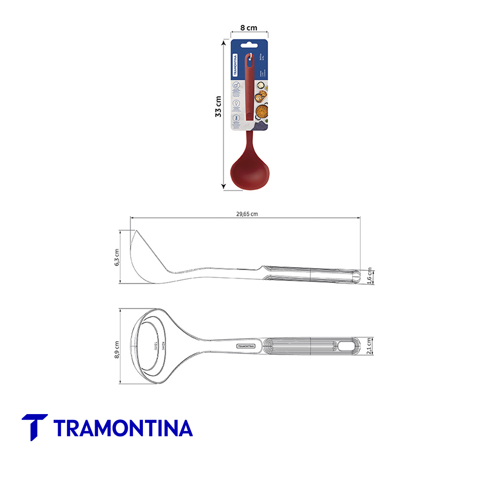 Cucharón Softta de Silicona Rojo -Tramontina - Imagen 3