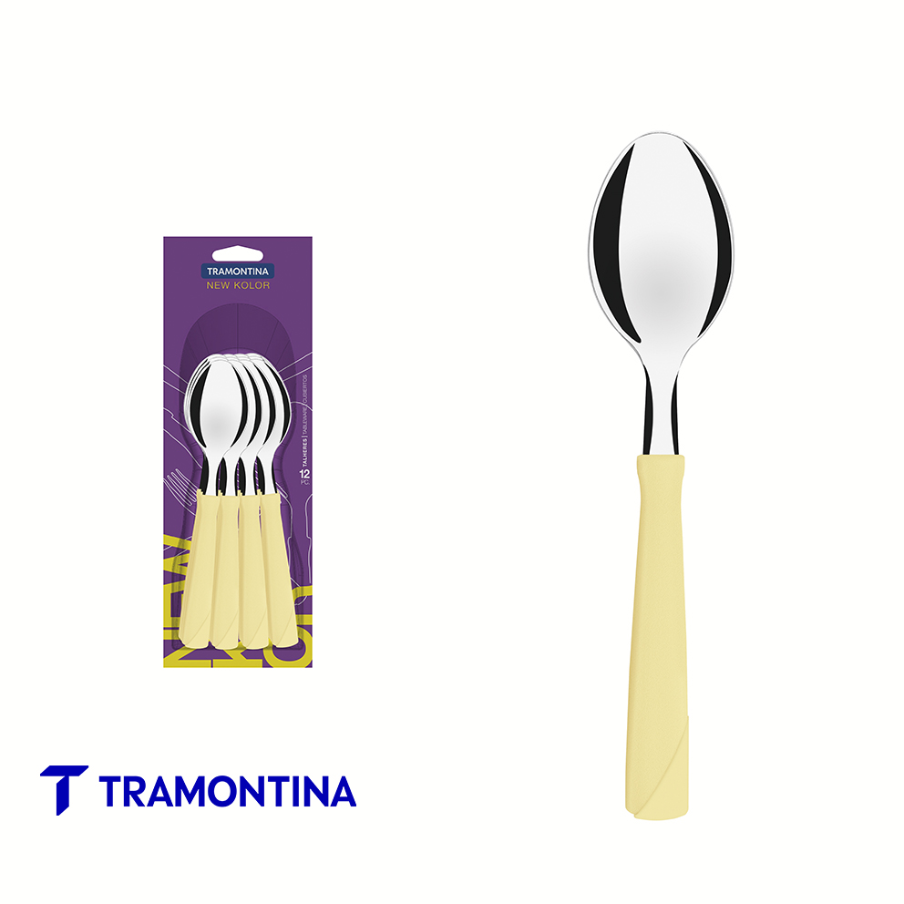 Cuchara de mesa, crema (Pack x 12) New Kolor - Tramontina - Imagen 2