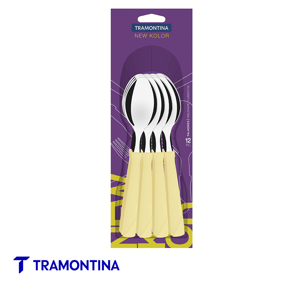 Cuchara de mesa, crema (Pack x 12) New Kolor - Tramontina
