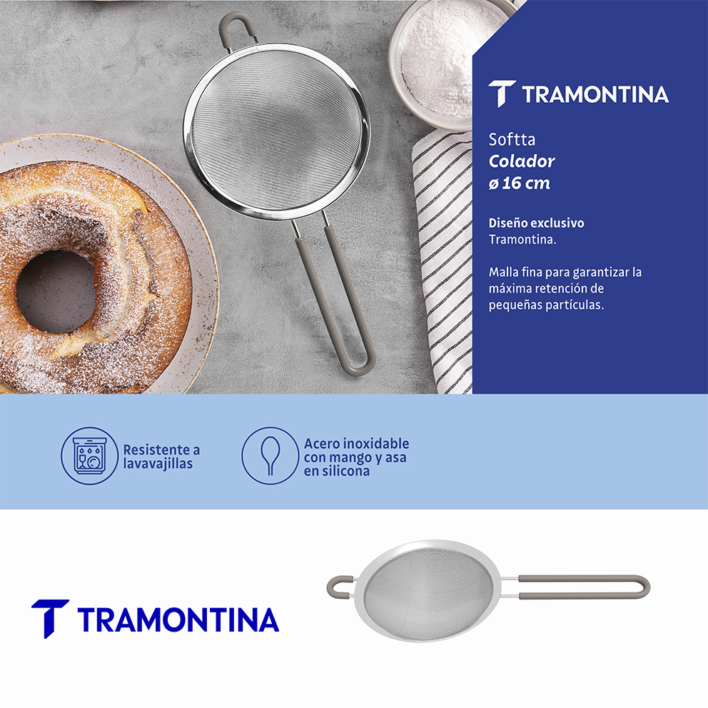 Colador 16 cm Softta acero inox gris - Tramontina - Imagen 4