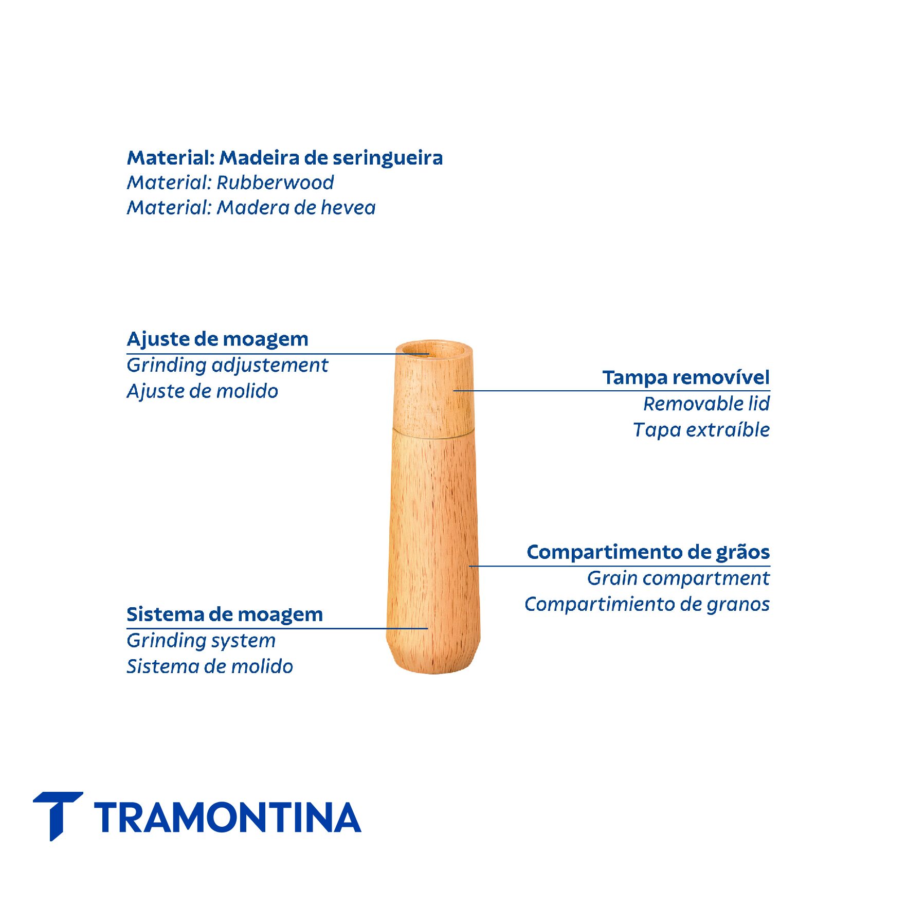 Molinillo para Sal y Pimienta realce 29,8 cm - Tramontina - Imagen 4