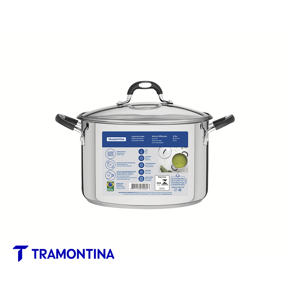 Cacerola con asa 20 cm 3.6 L astro silicona - Tramontina - Imagen 2