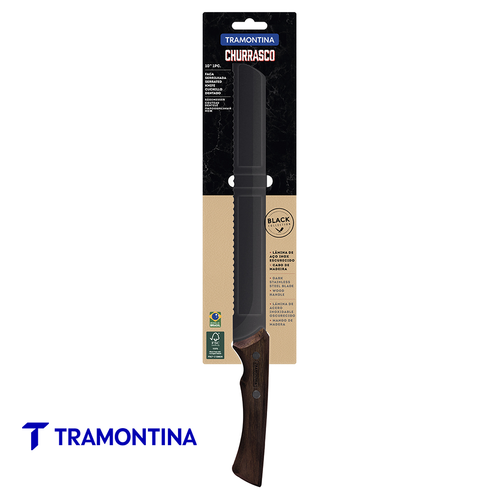 Cuchillo dentado para carne 10'' Black - Tramontina - Imagen 2