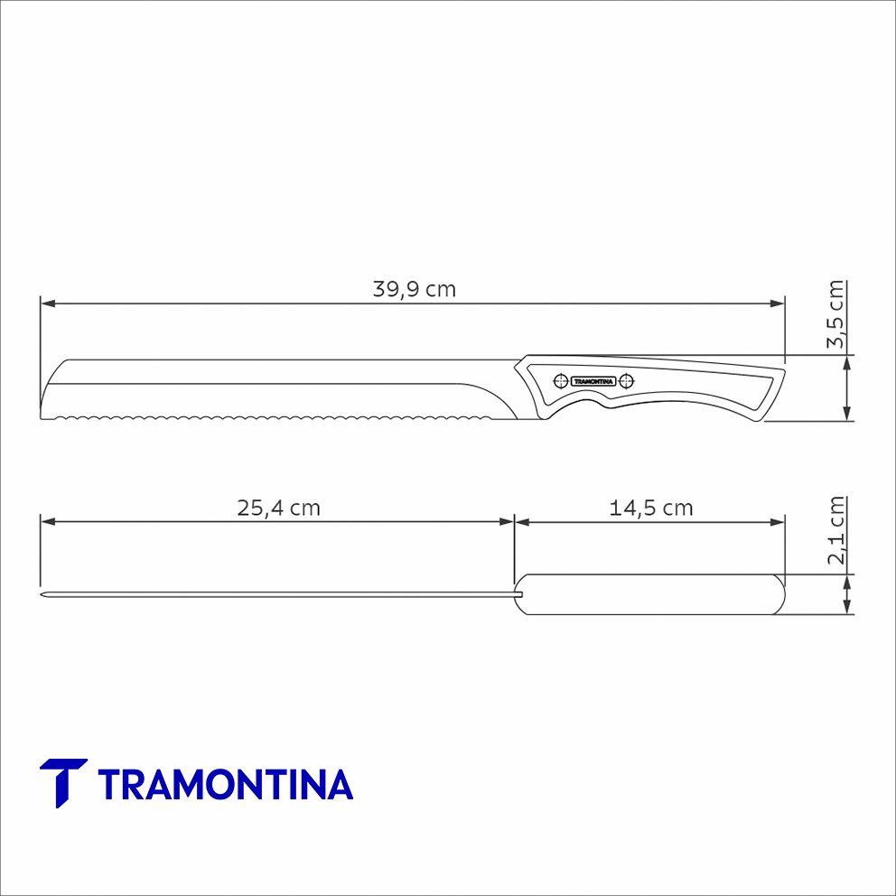 Cuchillo dentado para carne 10'' Black - Tramontina - Imagen 3