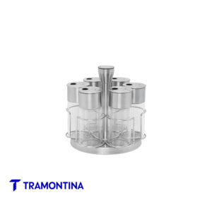 Especiero de Acero Inoxidable con Base Giratoria 6 Piezas - Tramontina