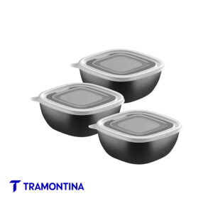 Potes en juego x 3  600 ml negros - Tramontina