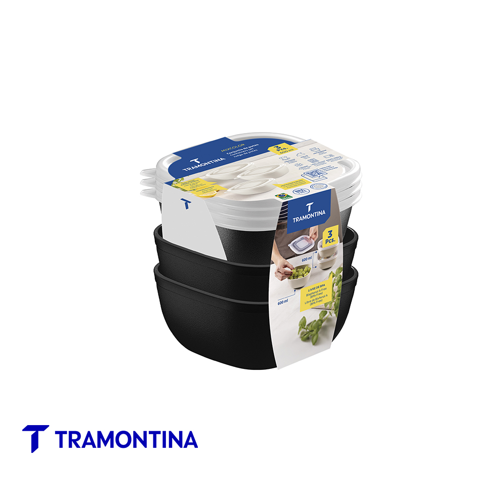 Potes en juego x 3 600 ml negros - Tramontina - Imagen 2