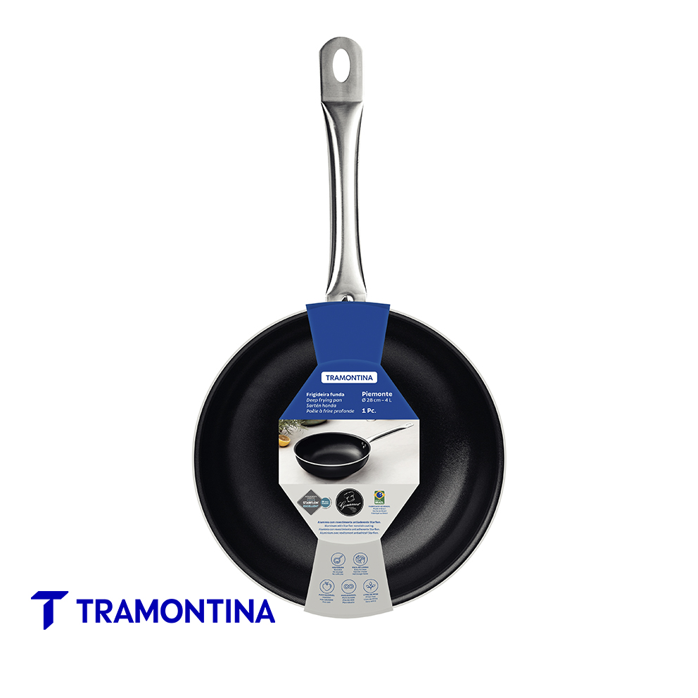 Sartén honda 28 cm Piamonte, mango acero - Tramontina - Imagen 2