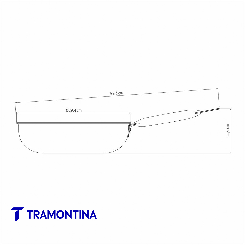 Sartén honda 28 cm Piamonte, mango acero - Tramontina - Imagen 3