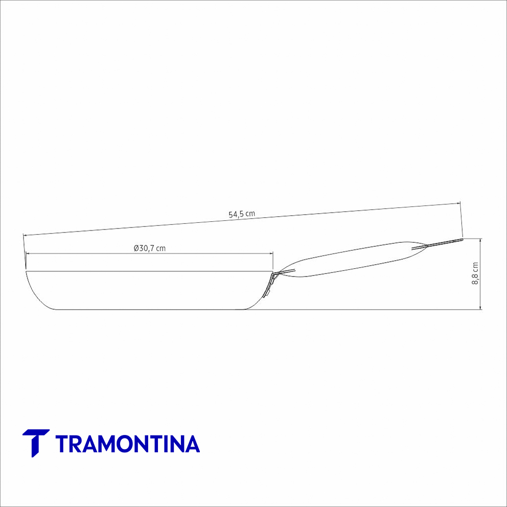 Sarten 30 cm Piamonte, mango acero - Tramontina - Imagen 3