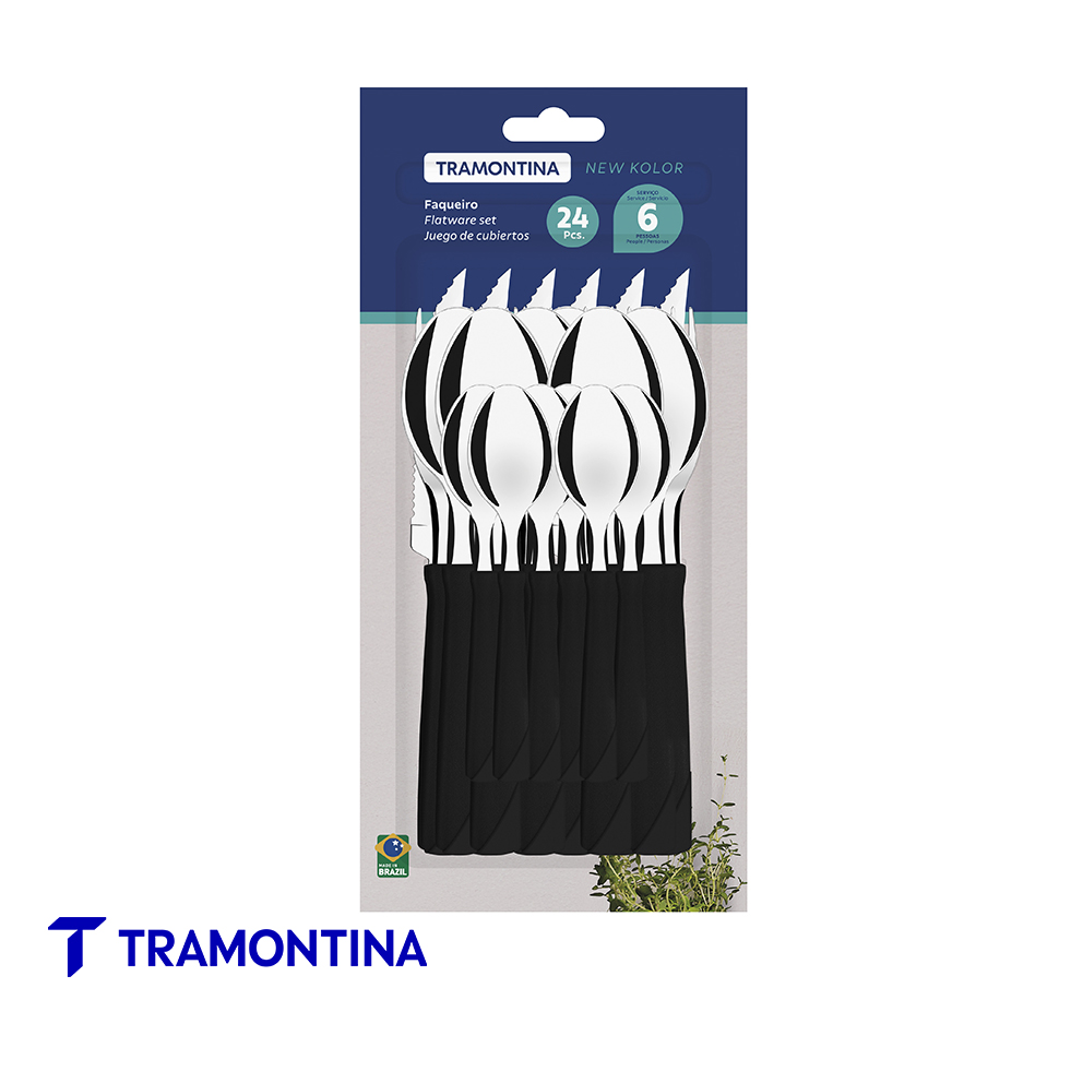 Jgo 24 cubiertos New Kolor negro - Tramontina - Imagen 2