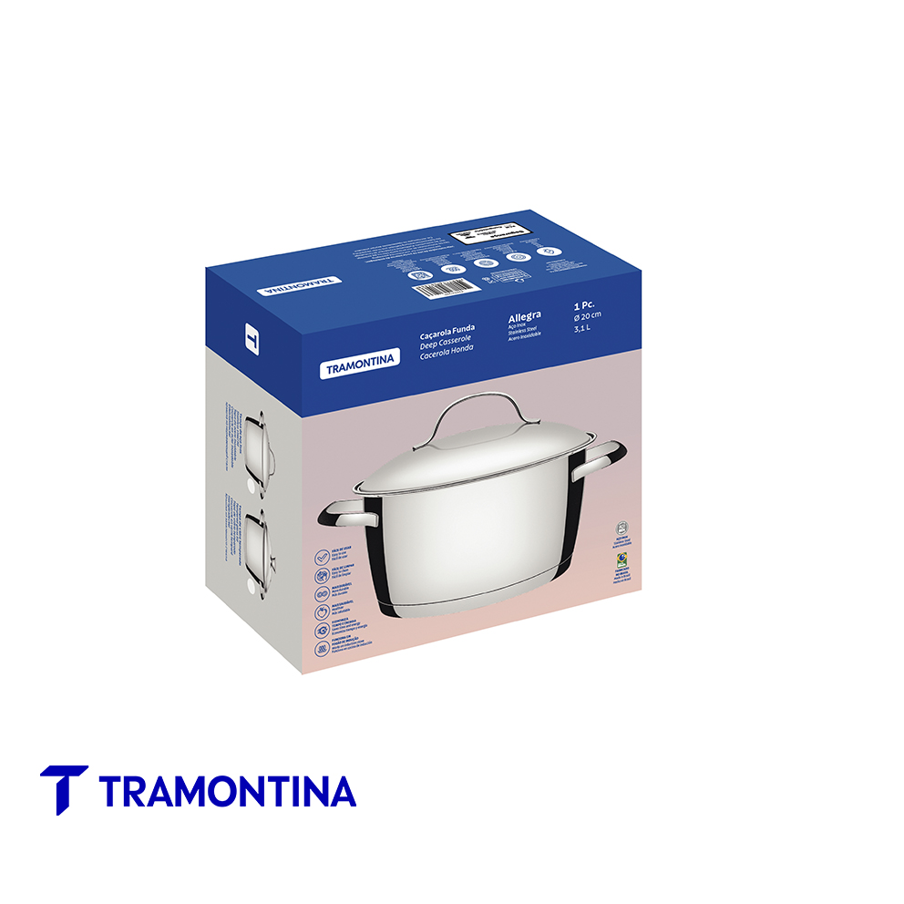 Olla con asa y tapa Allegra 20 cm 3,04 L - Tramontina - Imagen 2