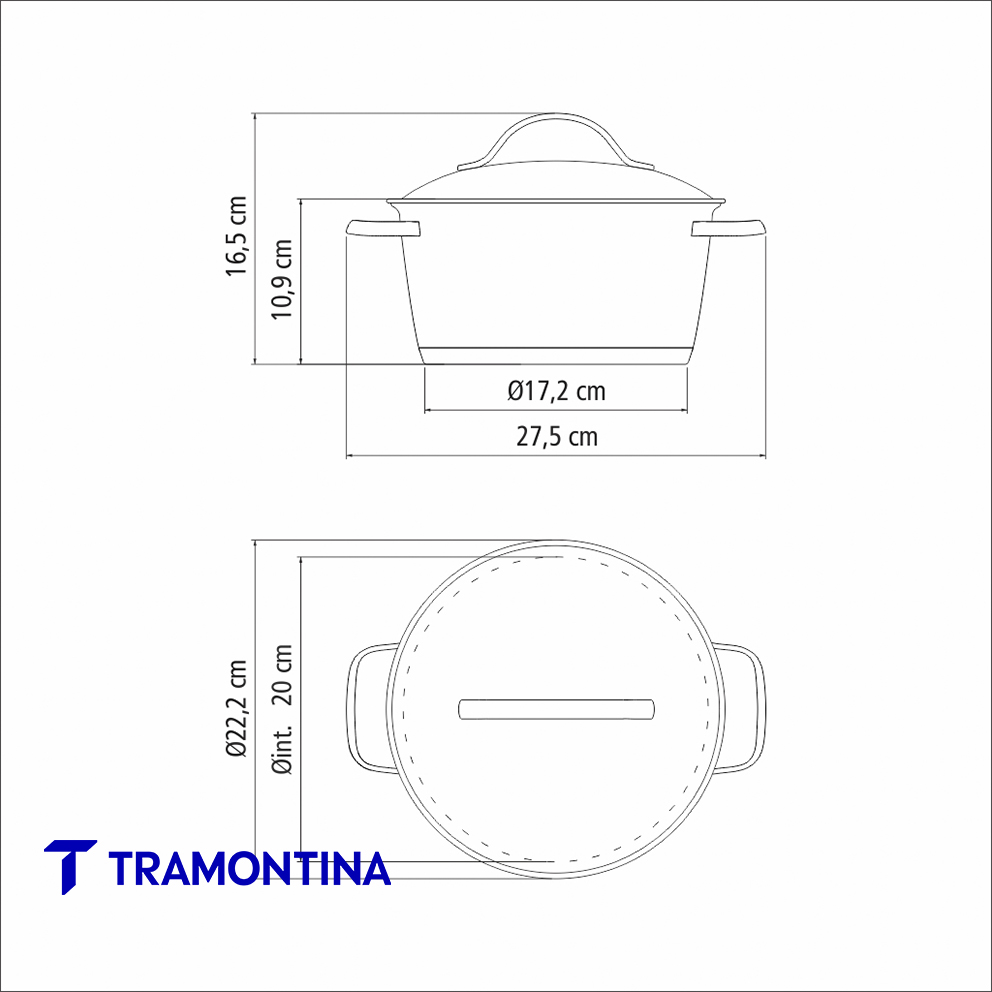 Olla con asa y tapa Allegra 20 cm 3,04 L - Tramontina - Imagen 4