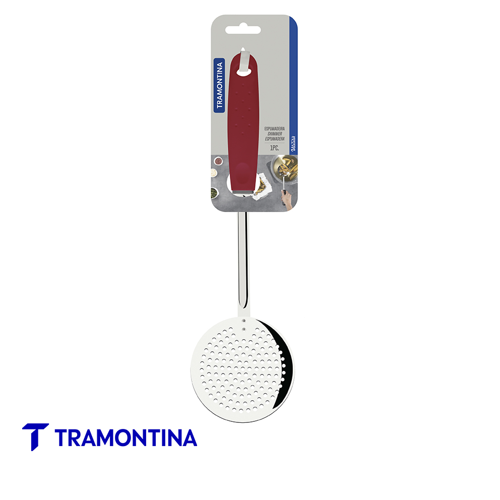 Espumadera ac.inox. c/mango rojo – Utilita -Tramontina - Imagen 2