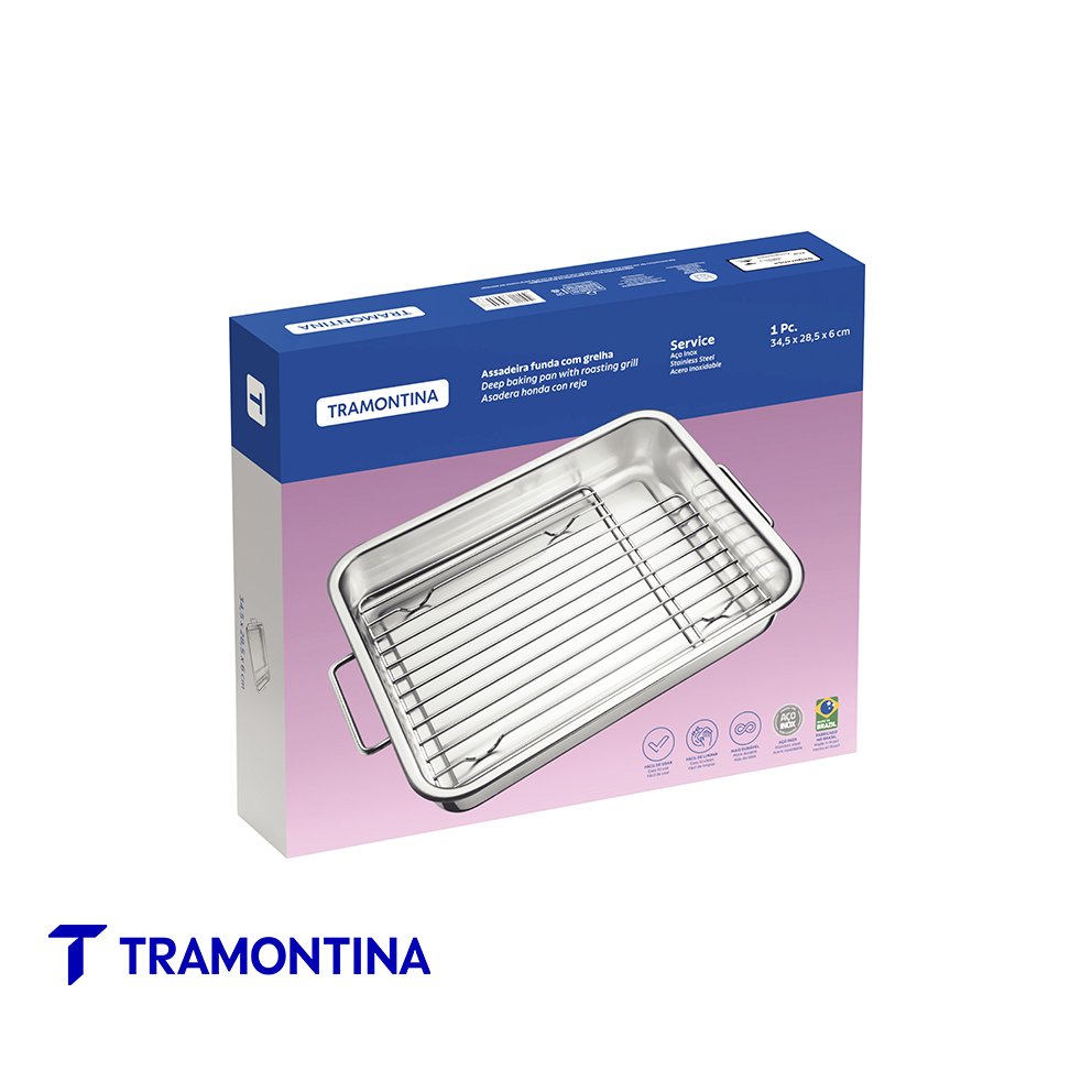 Asadero rect con grill 34 cm - Tramontina - Imagen 2