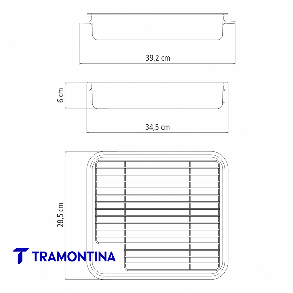 Asadero rect con grill 34 cm - Tramontina - Imagen 3