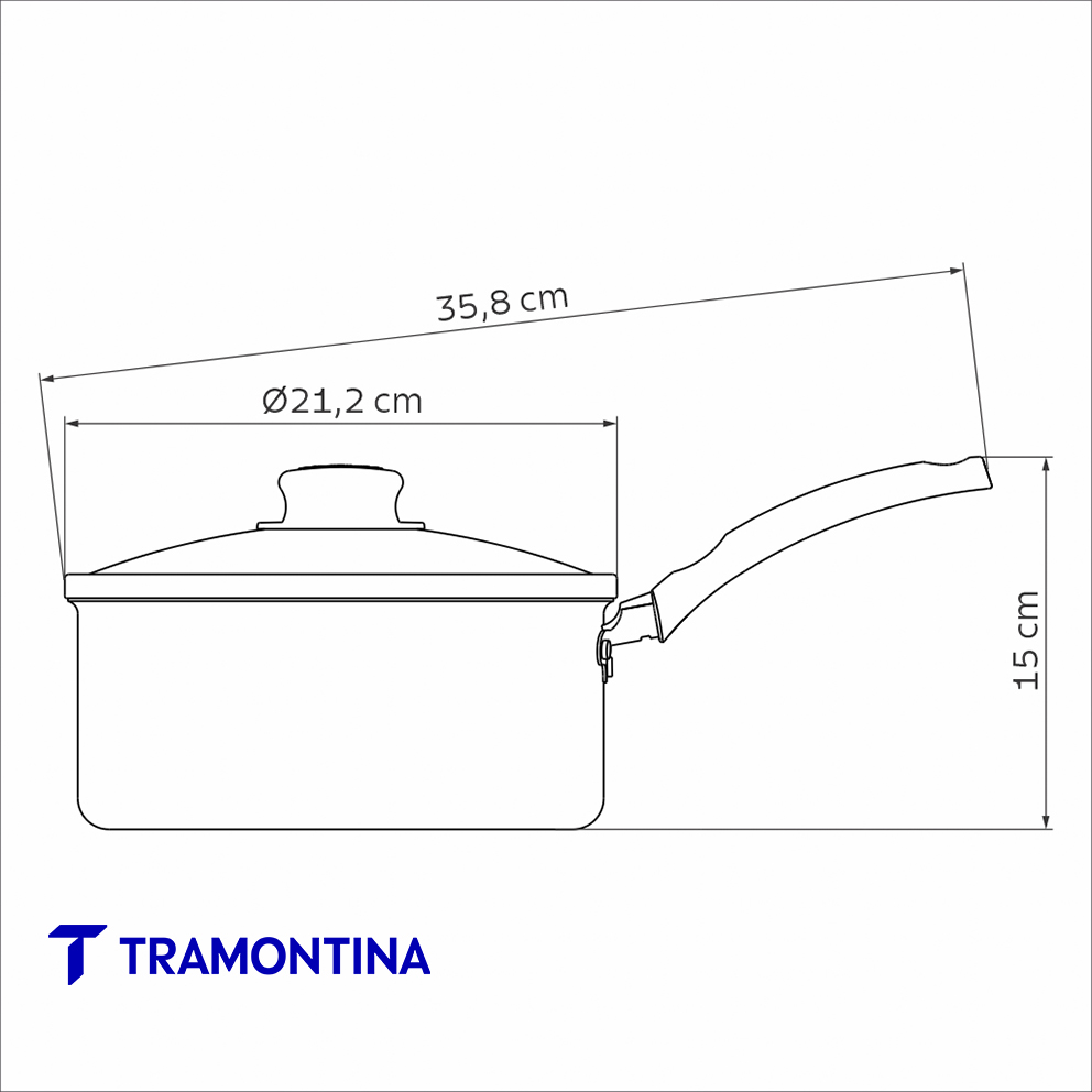 Cacerola c/cabo 20 cm 2,8 Lts Turim - Tramontina - Imagen 4