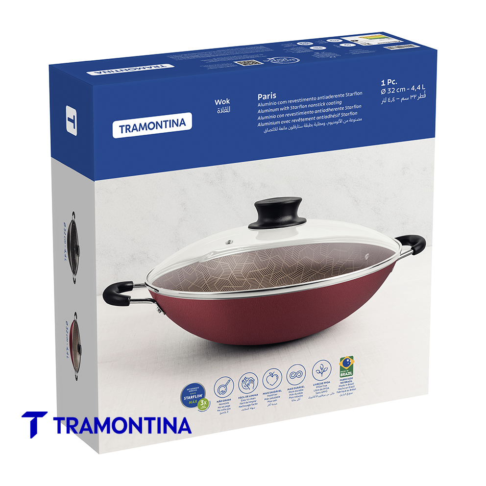 Wok 32 cm.Starflon – Paris – Tramontina - Imagen 4