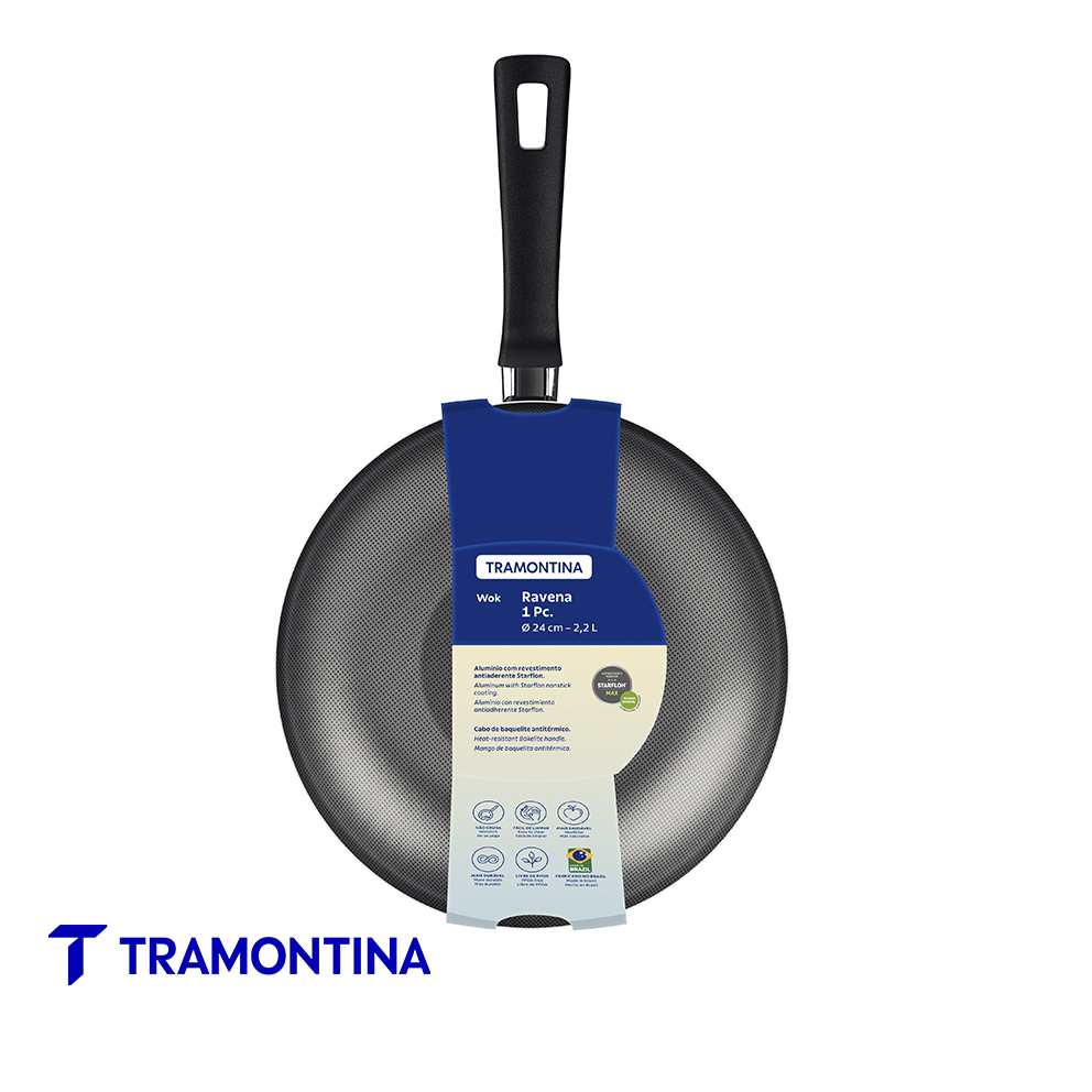 Wok Ravena azul 24 cm - Tramontina - Imagen 2