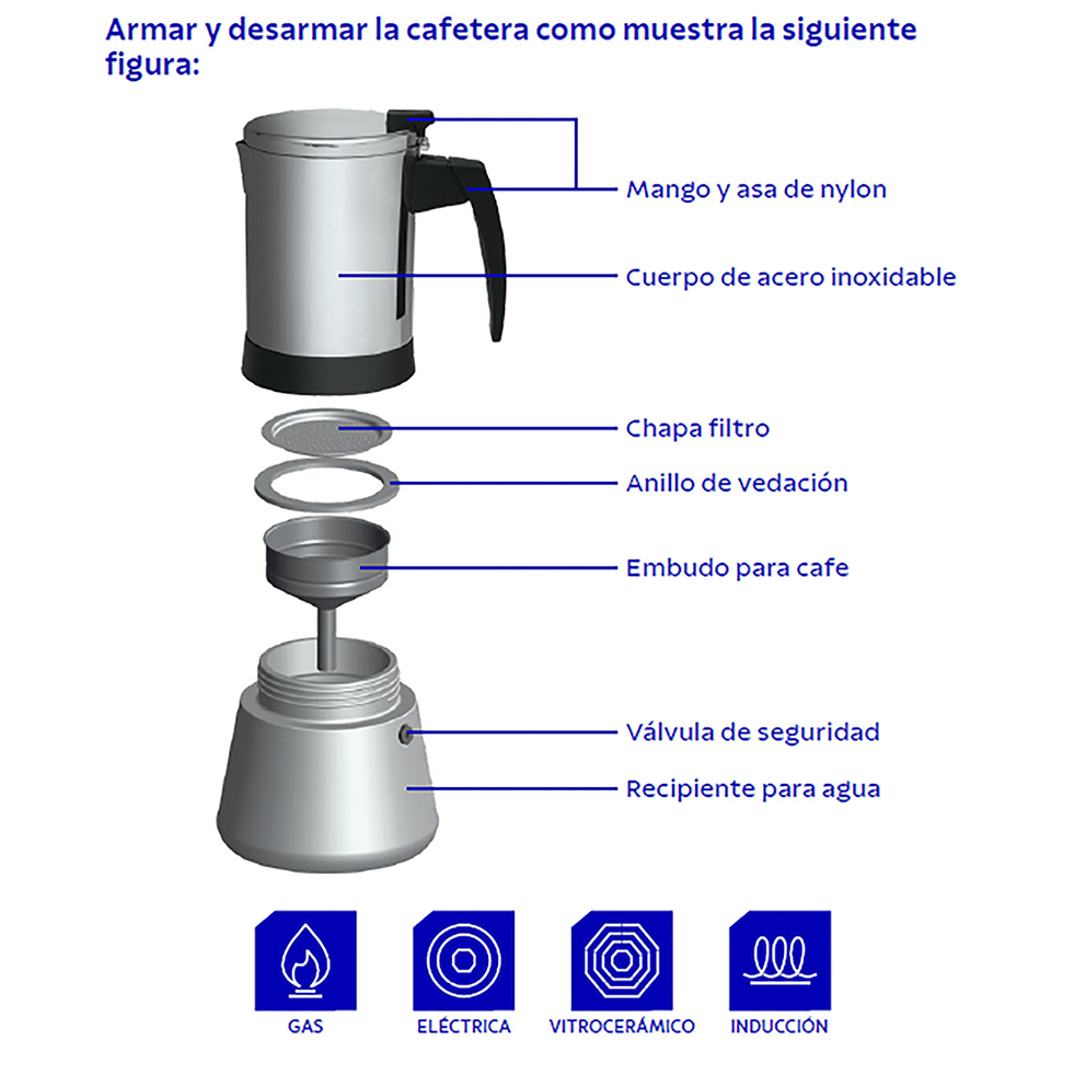 Cafetera Italiana de Acero Inoxidable 600 ml - Tramontina - Imagen 3