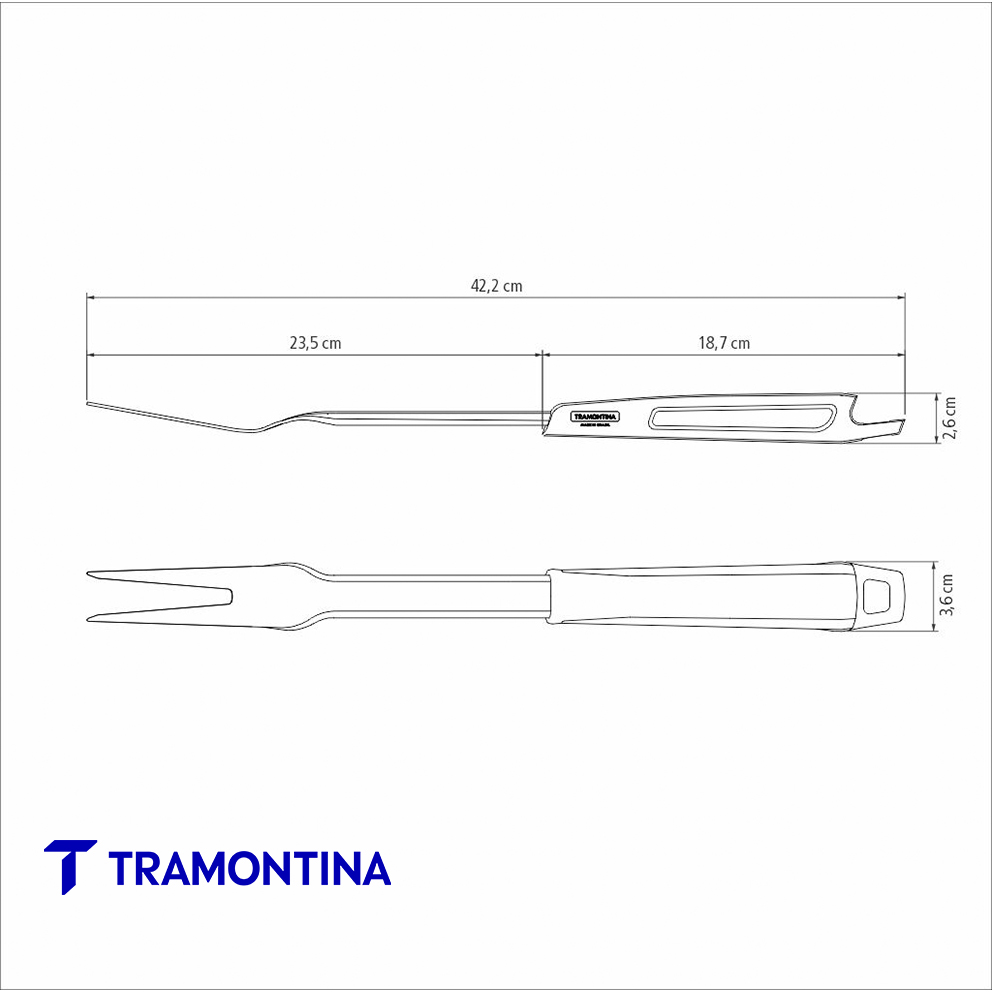 Tenedor Trinchante 42 cm Churrasco Black - Tramontina - Imagen 3