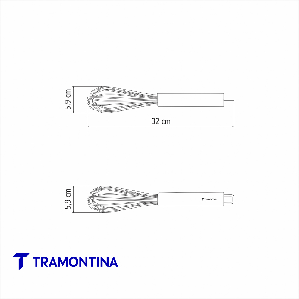 Batidor Marffim de acero inoxidable de 32 cm - Tramontina - Imagen 3