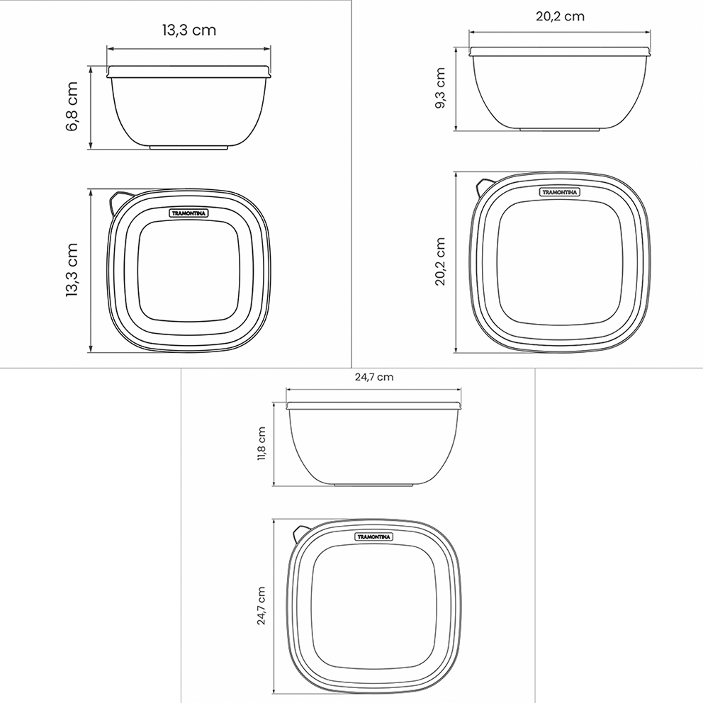 Set 3 potes con tapa - Tramontina - Imagen 3